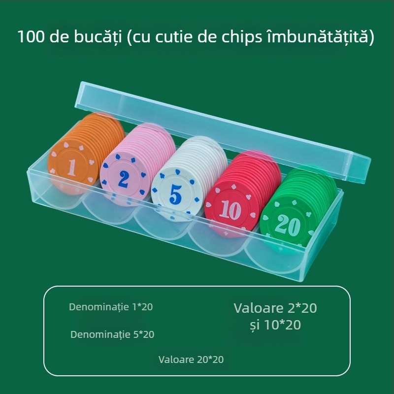 Chip pentru Mahjong și sălile de jocuri - Chipuri Texas Hold'em poker, plastic PS, brand Bairuo, cod 222, origine Ningbo, Zhejiang