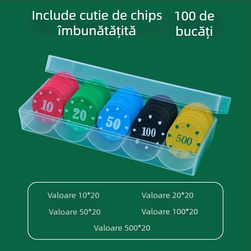 Chip pentru Mahjong și sălile de jocuri - Chipuri Texas Hold'em poker, plastic PS, brand Bairuo, cod 222, origine Ningbo, Zhejiang