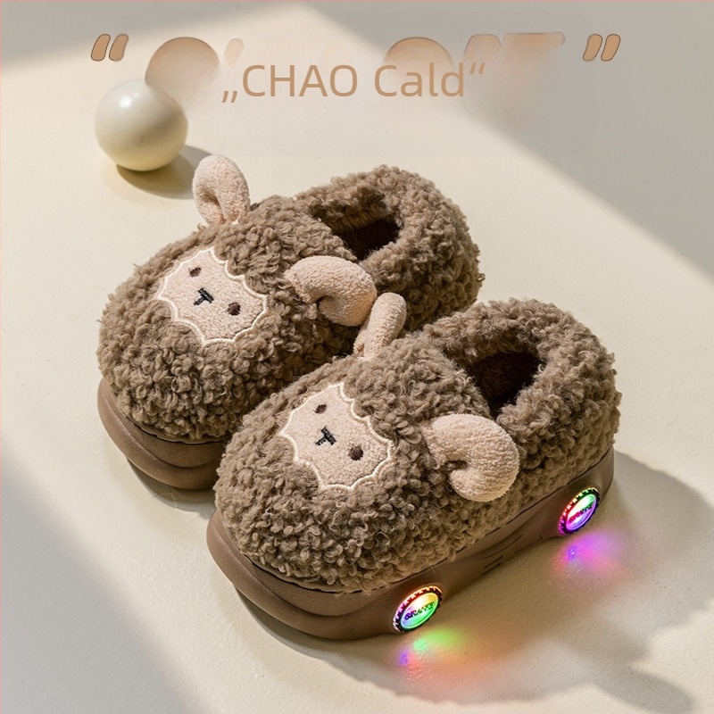 Papuci de interior pentru copii, model desen animat, talpă PVC groasă, toamnă-iarnă, 4–6 ani