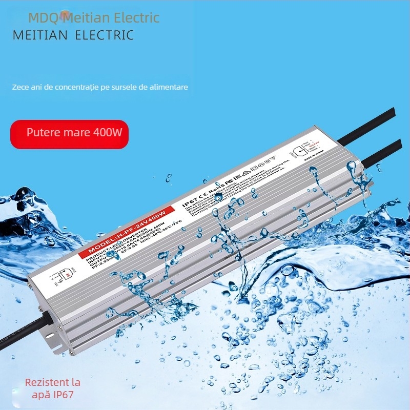 Sursă de alimentare cu comutare impermeabilă 24V 400W IP68, PF înalt, intrare variabilă, eficiență 95%