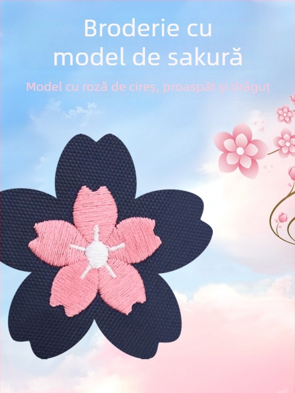 Geantă școlară JK-Uniform brodată, din Oxford, cu fermoar