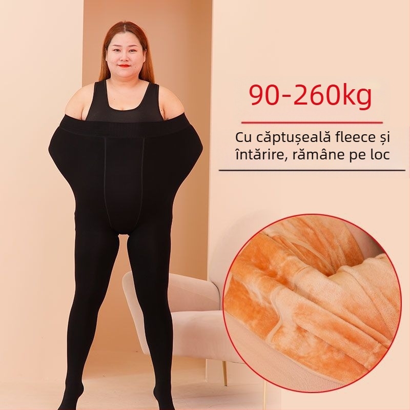 Colanți termici cu fleece pentru iarnă, talie înaltă, lungi, subțiere (Fleece fără pilin; Talie înaltă; Elasticitate medie)