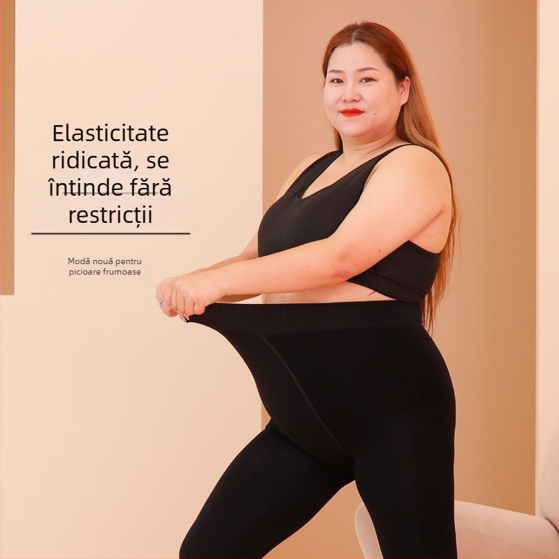 Colanți termici cu fleece pentru iarnă, talie înaltă, lungi, subțiere (Fleece fără pilin; Talie înaltă; Elasticitate medie)