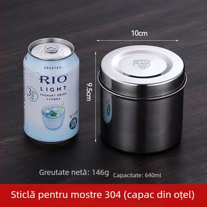 Cutie de probe din oțel inoxidabil 304, rotundă, compatibilă cu microunde, 500 bucăți