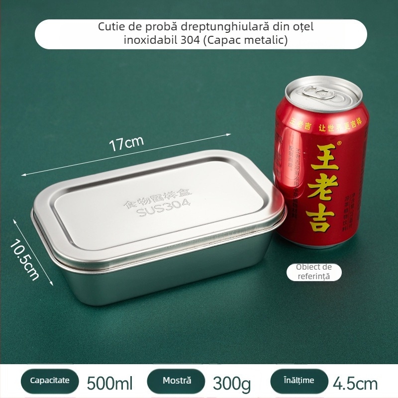 Cutie de probe din oțel inoxidabil 304, rotundă, compatibilă cu microunde, 500 bucăți