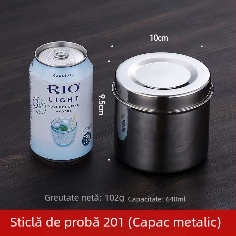 Cutie de probe din oțel inoxidabil 304, rotundă, compatibilă cu microunde, 500 bucăți