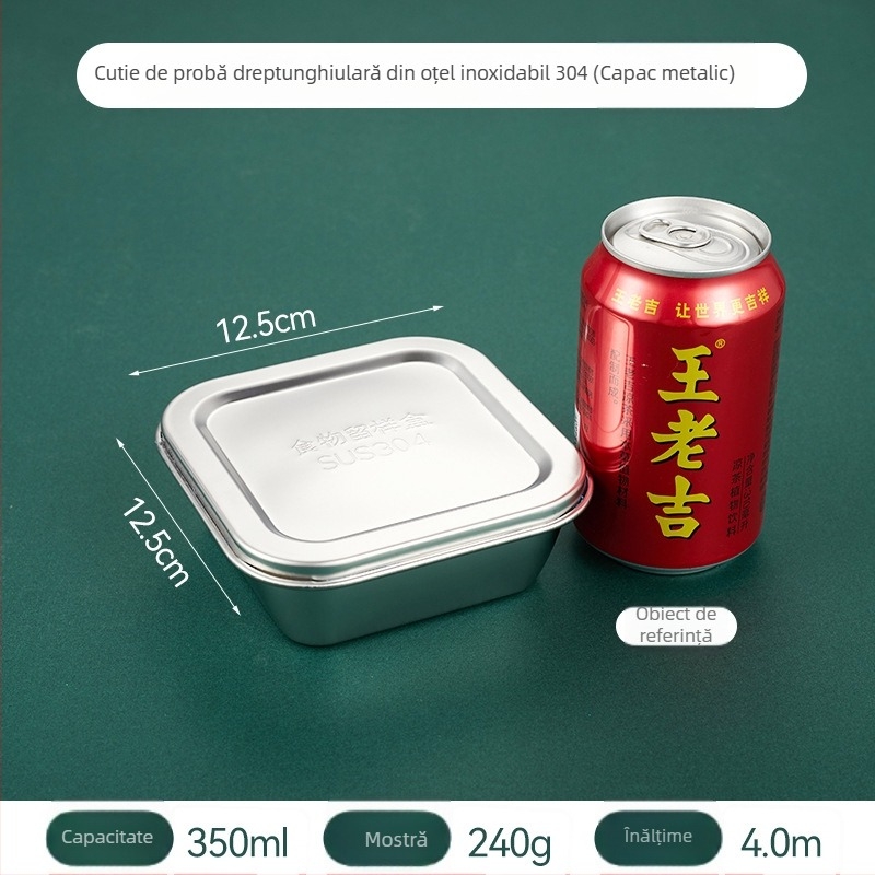 Cutie de probe din oțel inoxidabil 304, rotundă, compatibilă cu microunde, 500 bucăți