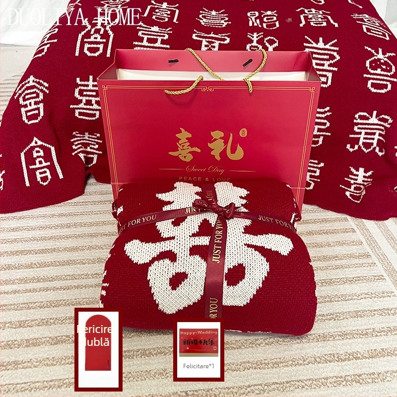 Cuvertură de nuntă din fibre acrilice, 500-799 g, potrivită pentru toate sezoanele, cuvertură din fir