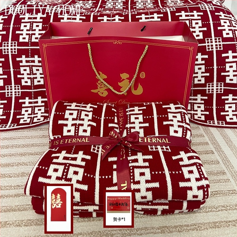 Cuvertură de nuntă din fibre acrilice, 500-799 g, potrivită pentru toate sezoanele, cuvertură din fir