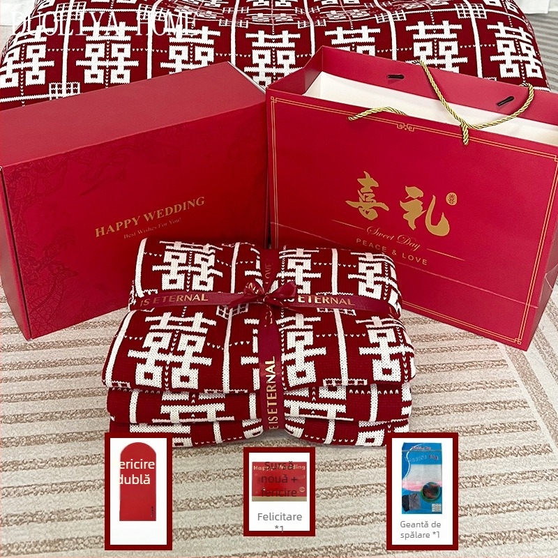 Cuvertură de nuntă din fibre acrilice, 500-799 g, potrivită pentru toate sezoanele, cuvertură din fir