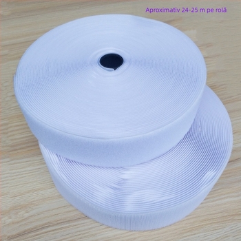 Bandă Velcro pentru fixare la cusut pe haine, încălțăminte și pălării; 50% nylon + 50% poliester.