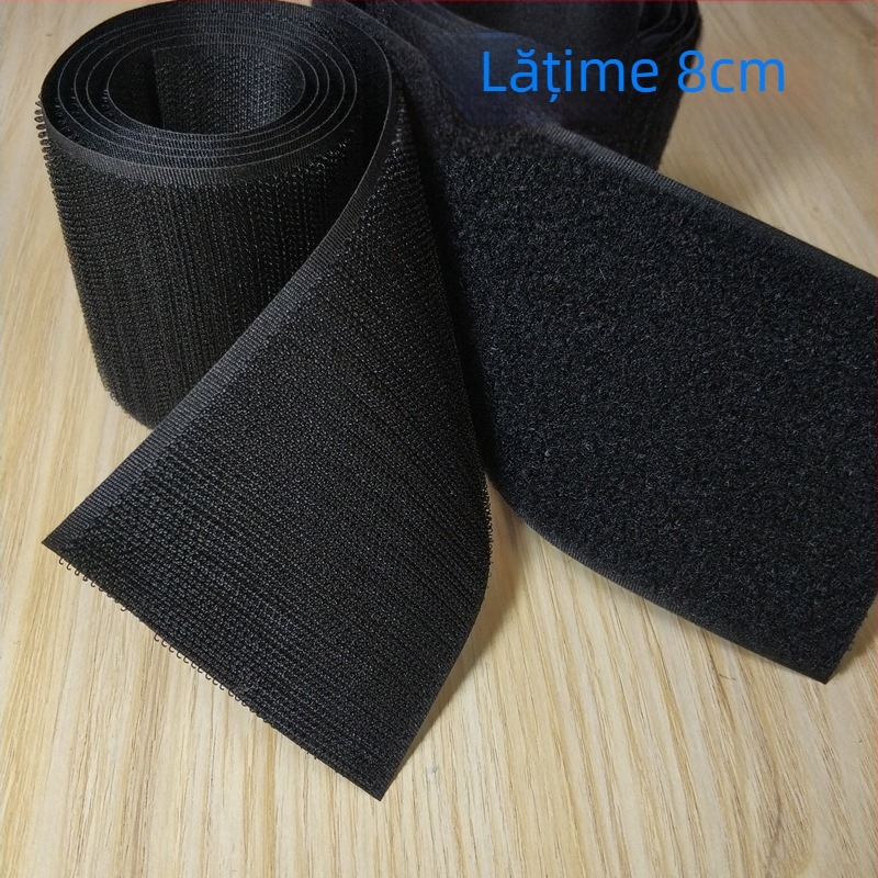 Bandă Velcro pentru fixare la cusut pe haine, încălțăminte și pălării; 50% nylon + 50% poliester.