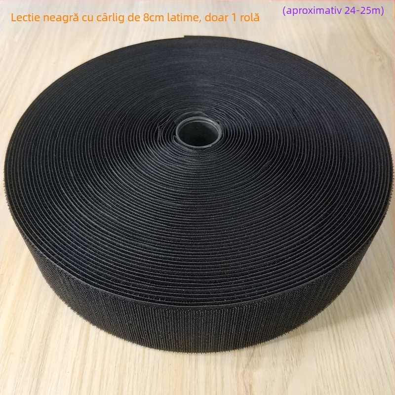 Bandă Velcro pentru fixare la cusut pe haine, încălțăminte și pălării; 50% nylon + 50% poliester.