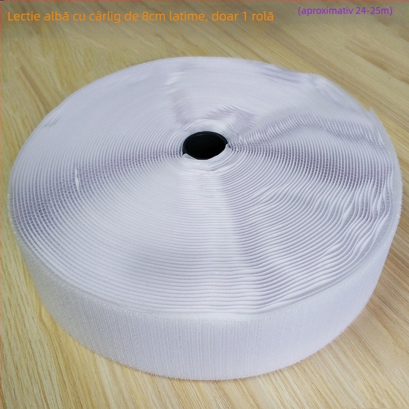Bandă Velcro pentru fixare la cusut pe haine, încălțăminte și pălării; 50% nylon + 50% poliester.