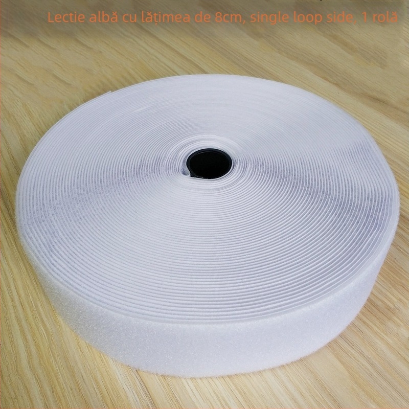 Bandă Velcro pentru fixare la cusut pe haine, încălțăminte și pălării; 50% nylon + 50% poliester.