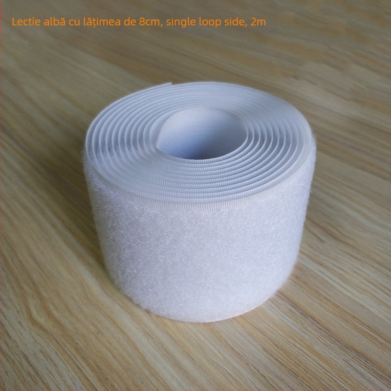 Bandă Velcro pentru fixare la cusut pe haine, încălțăminte și pălării; 50% nylon + 50% poliester.