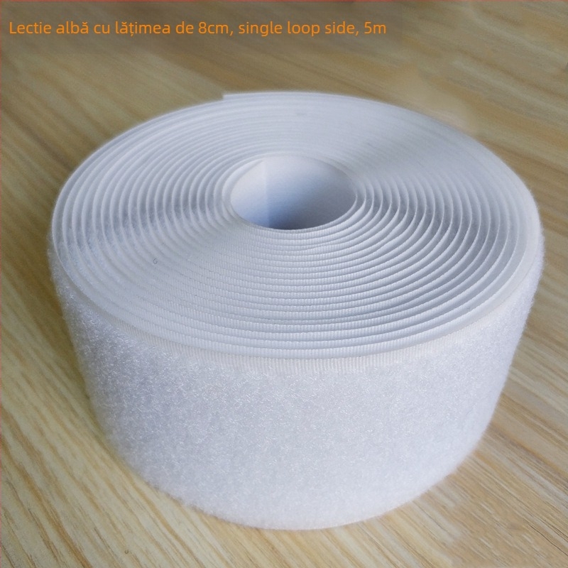 Bandă Velcro pentru fixare la cusut pe haine, încălțăminte și pălării; 50% nylon + 50% poliester.