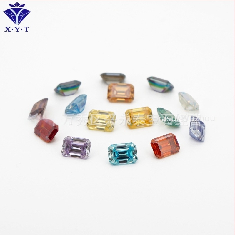 Xing Yong Tai Moissanite piatră liberă cu tăiere emerald-cut dreptunghiulară, claritate VVS, lustruit, piatră artificială