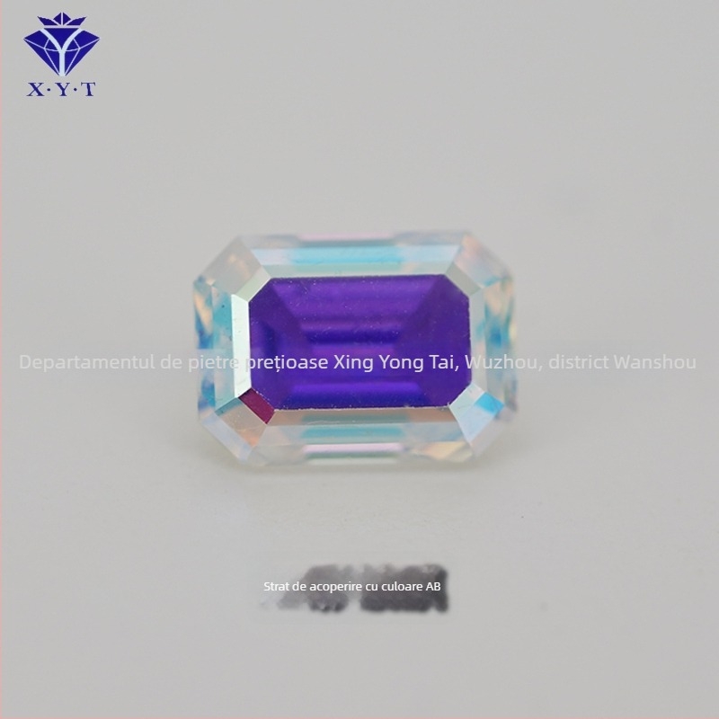 Xing Yong Tai Moissanite piatră liberă cu tăiere emerald-cut dreptunghiulară, claritate VVS, lustruit, piatră artificială