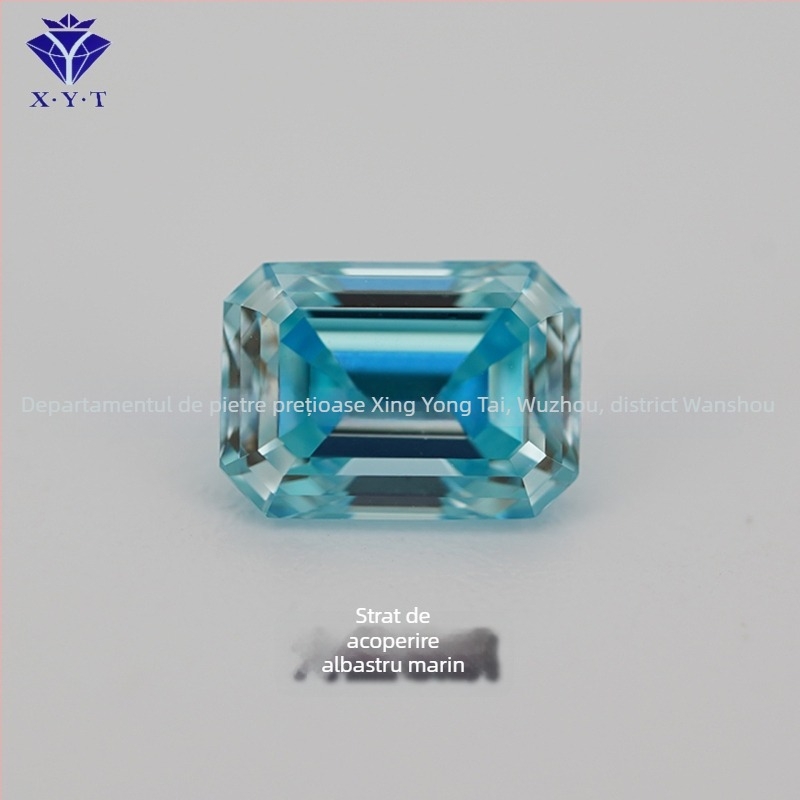 Xing Yong Tai Moissanite piatră liberă cu tăiere emerald-cut dreptunghiulară, claritate VVS, lustruit, piatră artificială