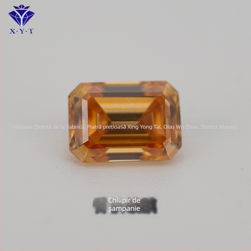 Xing Yong Tai Moissanite piatră liberă cu tăiere emerald-cut dreptunghiulară, claritate VVS, lustruit, piatră artificială