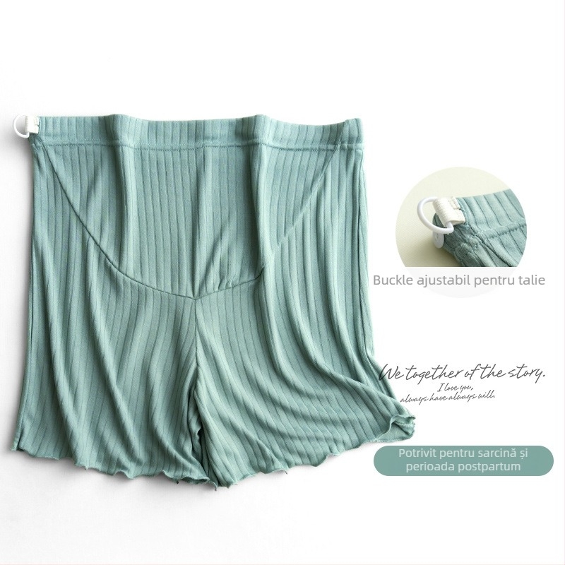 Shorturi pentru gravide, țesătură Ice Silk subțire, respirabile, croială lejeră, viscoză cu spandex