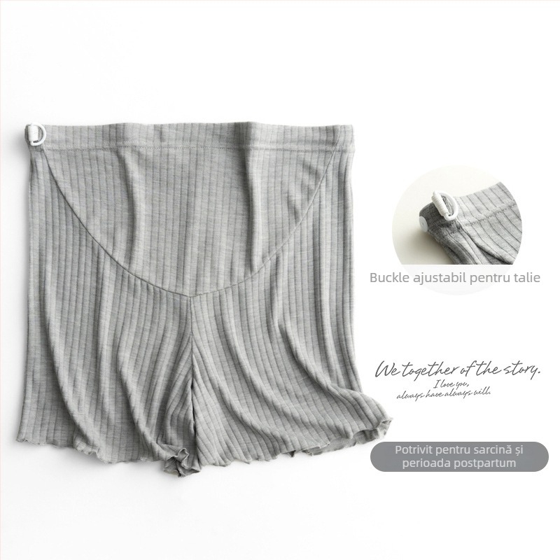 Shorturi pentru gravide, țesătură Ice Silk subțire, respirabile, croială lejeră, viscoză cu spandex