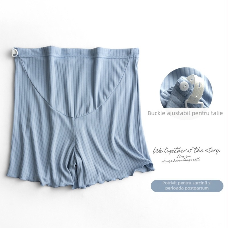 Shorturi pentru gravide, țesătură Ice Silk subțire, respirabile, croială lejeră, viscoză cu spandex