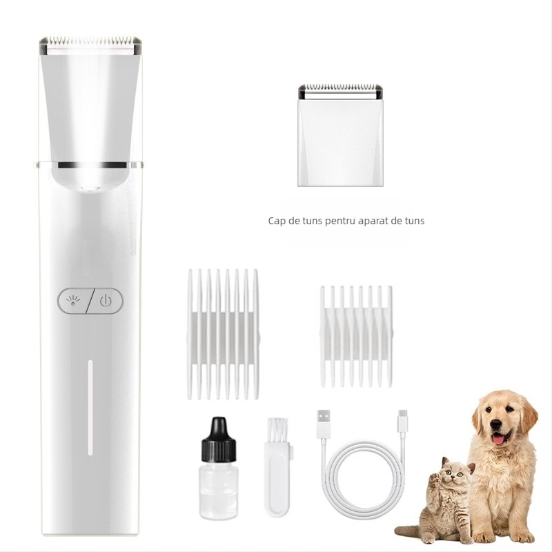 Mașină electrică de tuns pentru animale de companie cu LED, model 2406A, corp din ABS, pentru câini și pisici, ambalaj 48 buc.