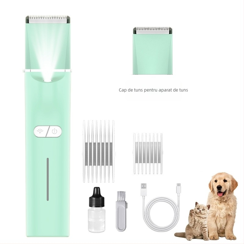 Mașină electrică de tuns pentru animale de companie cu LED, model 2406A, corp din ABS, pentru câini și pisici, ambalaj 48 buc.