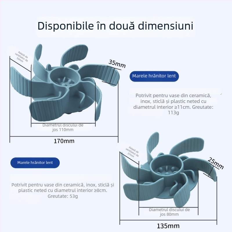 Vas de hrănire lentă pentru animale de companie, din silicon, cu ventuză, anti-sufocare, pentru pisici și câini