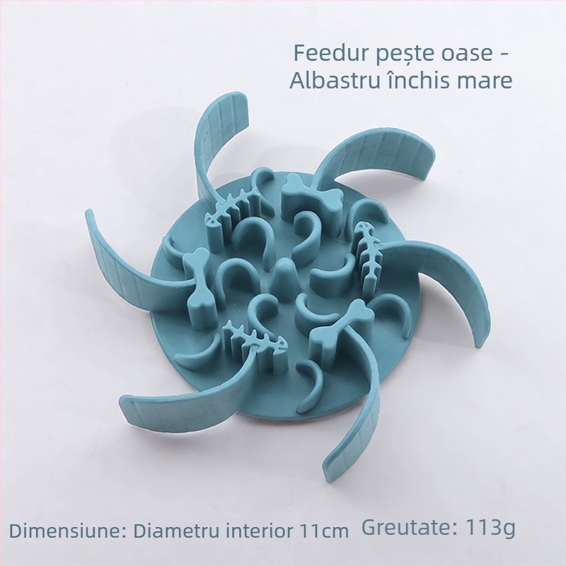 Vas de hrănire lentă pentru animale de companie, din silicon, cu ventuză, anti-sufocare, pentru pisici și câini