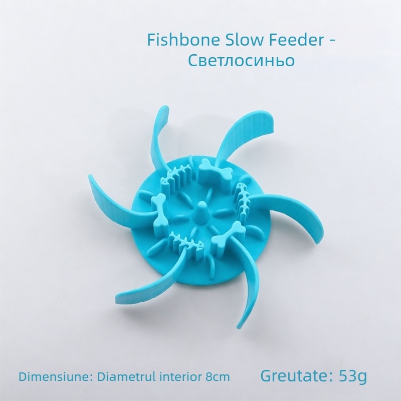 Vas de hrănire lentă pentru animale de companie, din silicon, cu ventuză, anti-sufocare, pentru pisici și câini