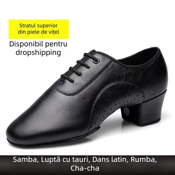 Pantofi de dans pentru bărbați Latin Dancing Palmer - talpă moale pentru interior, talpă din cauciuc, pentru adulți
