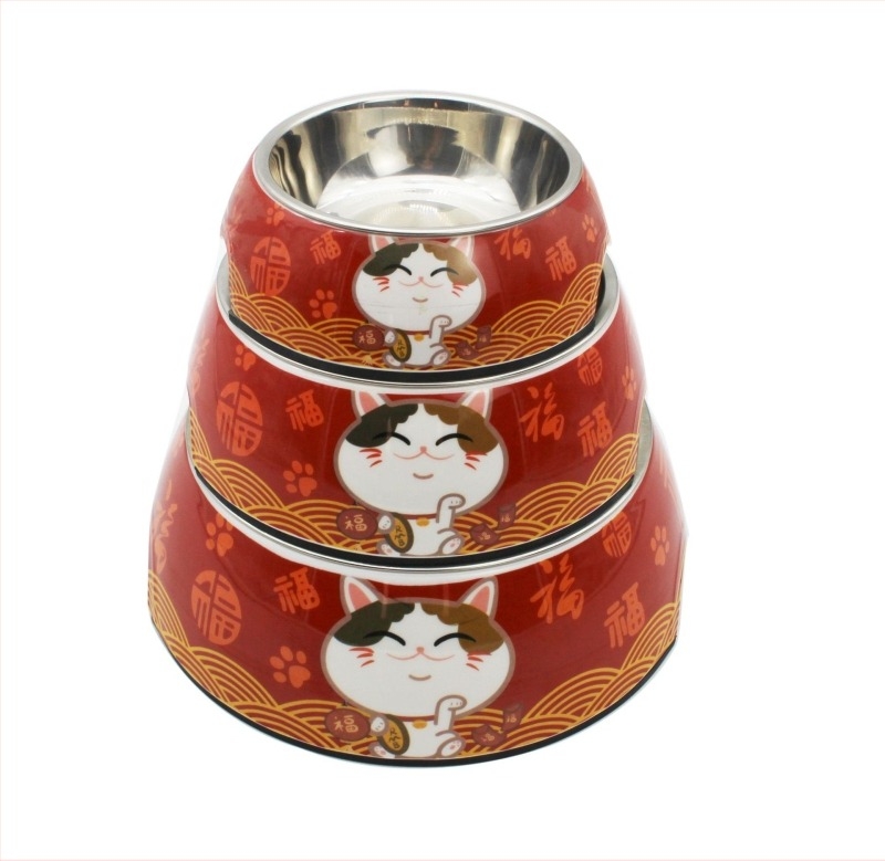 Ruixinmei Bol de pisică din melamină, imprimare de calitate alimentară