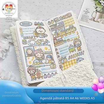 Qiu Ling husă protectoare pentru caiet, lucrată manual, de formă pătrată, reglabilă