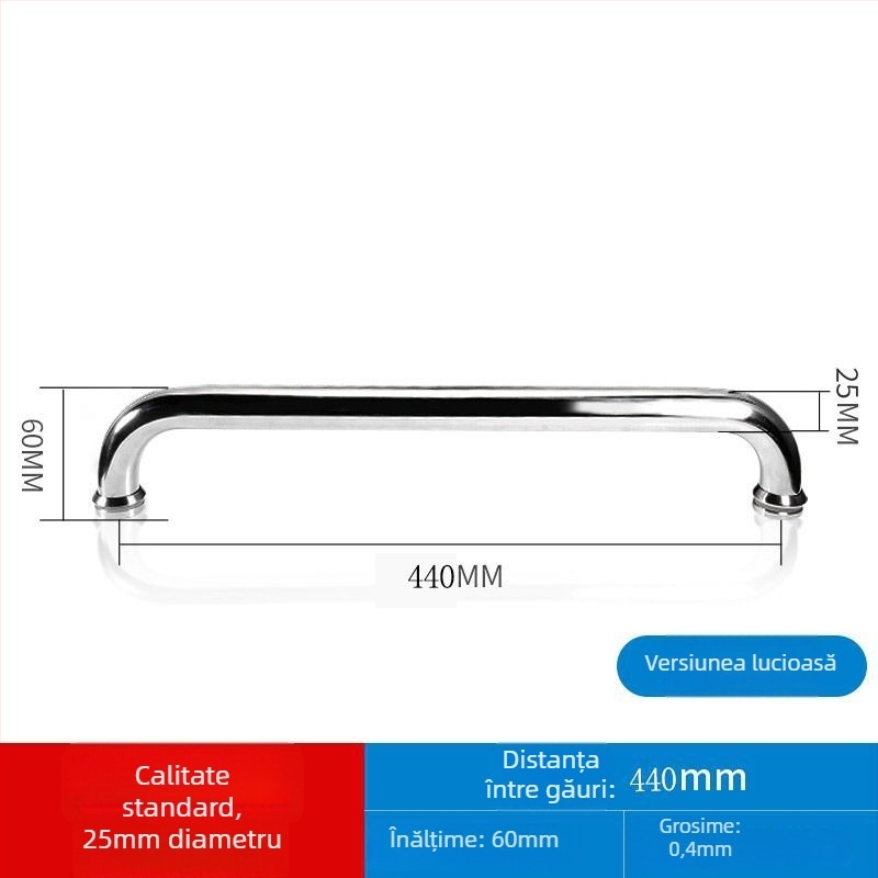 Mâner pentru ușă de sticlă de duș, oțel inoxidabil 304, finisaj lucios/periat, model XQZ-YSLS-010