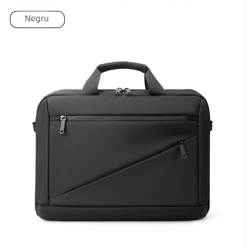 Servietă pentru laptop din țesătură Oxford pentru bărbați – design urban minimalist, căptușeală poliester-bumbac, model monocrom, Primăvara 2025