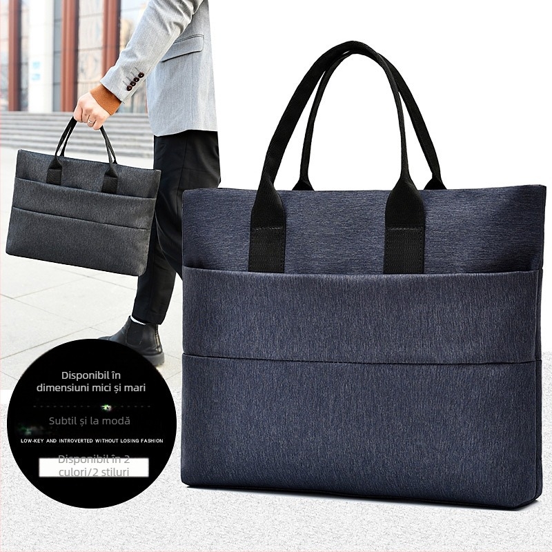 Geantă de afaceri pentru laptop și documente, cu material Oxford, impermeabilă, rezistentă la uzură, anti-furt, rezistență la șocuri, stil Business Elite, unisex