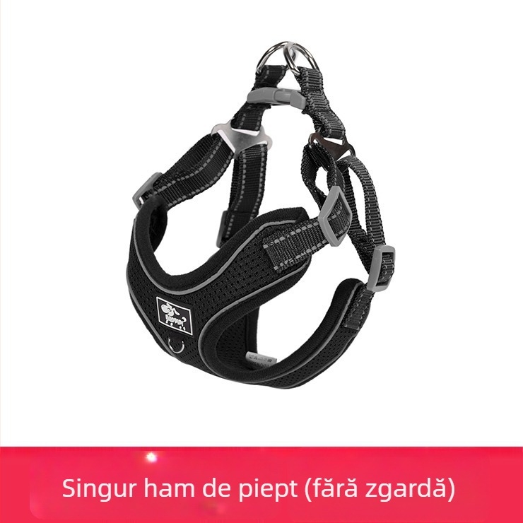 Ham de piept pentru câini, reglabil, stil frânghie, poliester (Material: Poliester; Categorie: ham piept; Extensibil: Da)