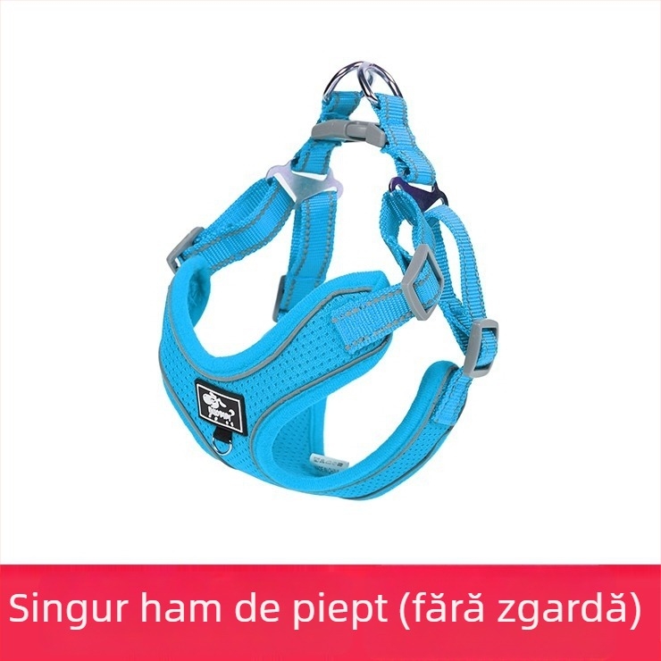 Ham de piept pentru câini, reglabil, stil frânghie, poliester (Material: Poliester; Categorie: ham piept; Extensibil: Da)