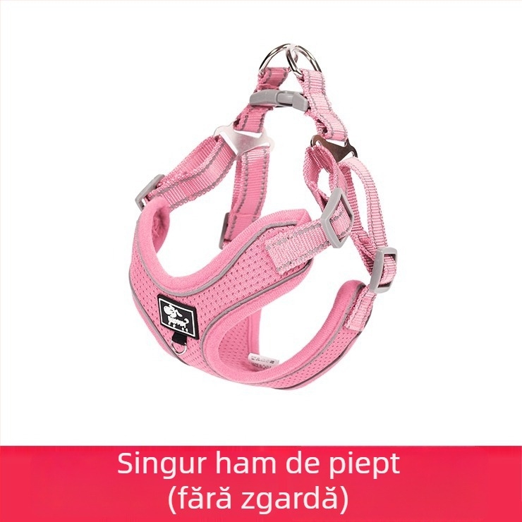 Ham de piept pentru câini, reglabil, stil frânghie, poliester (Material: Poliester; Categorie: ham piept; Extensibil: Da)