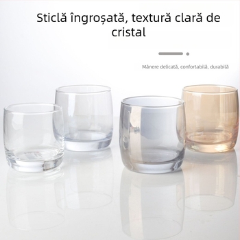 Ceasă de gură din sticlă pentru uz casnic, stil modern minimalist, formă rotundă, capac de băut direct, construcție dintr-un singur strat