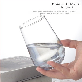 Ceasă de gură din sticlă pentru uz casnic, stil modern minimalist, formă rotundă, capac de băut direct, construcție dintr-un singur strat