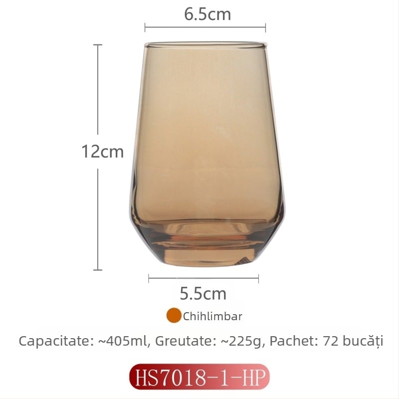 Ceasă de gură din sticlă pentru uz casnic, stil modern minimalist, formă rotundă, capac de băut direct, construcție dintr-un singur strat