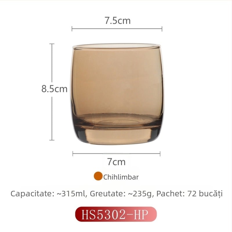 Ceasă de gură din sticlă pentru uz casnic, stil modern minimalist, formă rotundă, capac de băut direct, construcție dintr-un singur strat