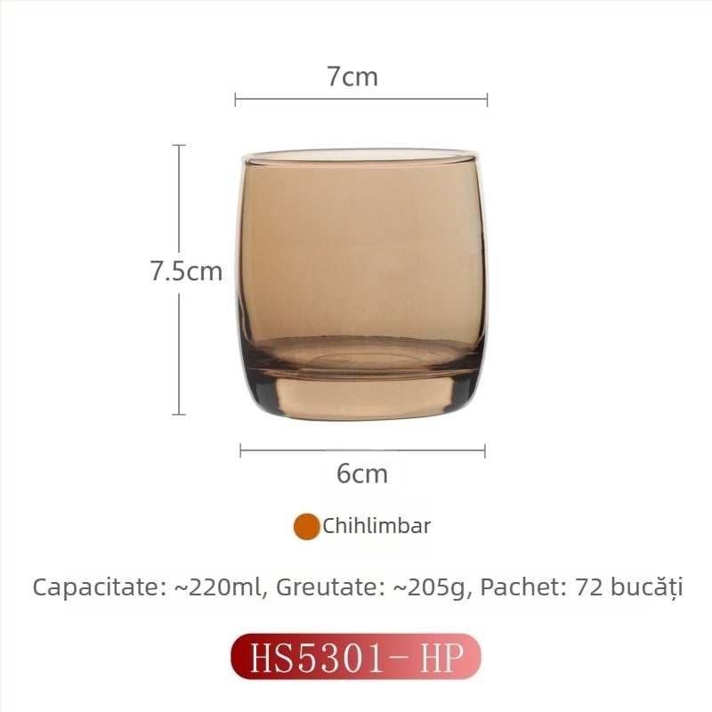 Ceasă de gură din sticlă pentru uz casnic, stil modern minimalist, formă rotundă, capac de băut direct, construcție dintr-un singur strat