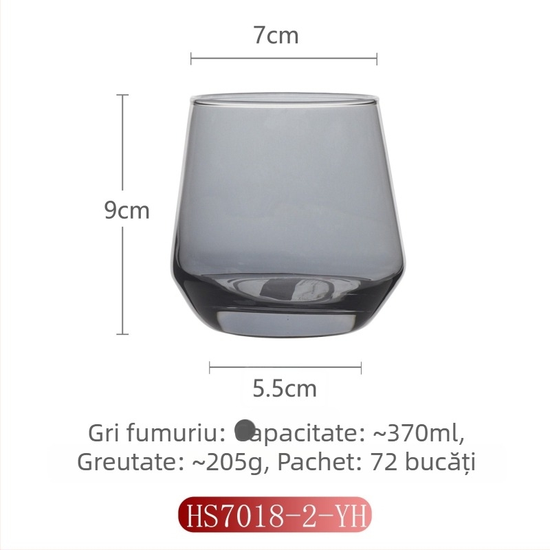 Ceasă de gură din sticlă pentru uz casnic, stil modern minimalist, formă rotundă, capac de băut direct, construcție dintr-un singur strat