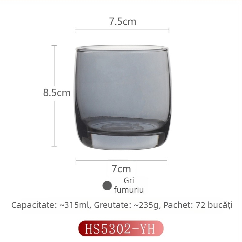 Ceasă de gură din sticlă pentru uz casnic, stil modern minimalist, formă rotundă, capac de băut direct, construcție dintr-un singur strat