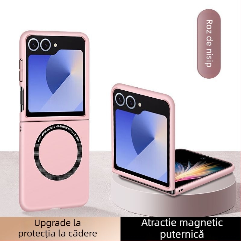 Carcasă pentru telefon – capac magnetic pliabil pentru Samsung Z Flip6/7, husă TPU cu finisaj mat, antiderapantă și protecție la șocuri